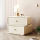 thumbnail image 4 of Creative Rotating Bedside Table Wooden 2 Drawers Storage Cabinet Leather Solid Color Factory Direct Bedroom Nightstands My Lux Decor Round, 4 of 18