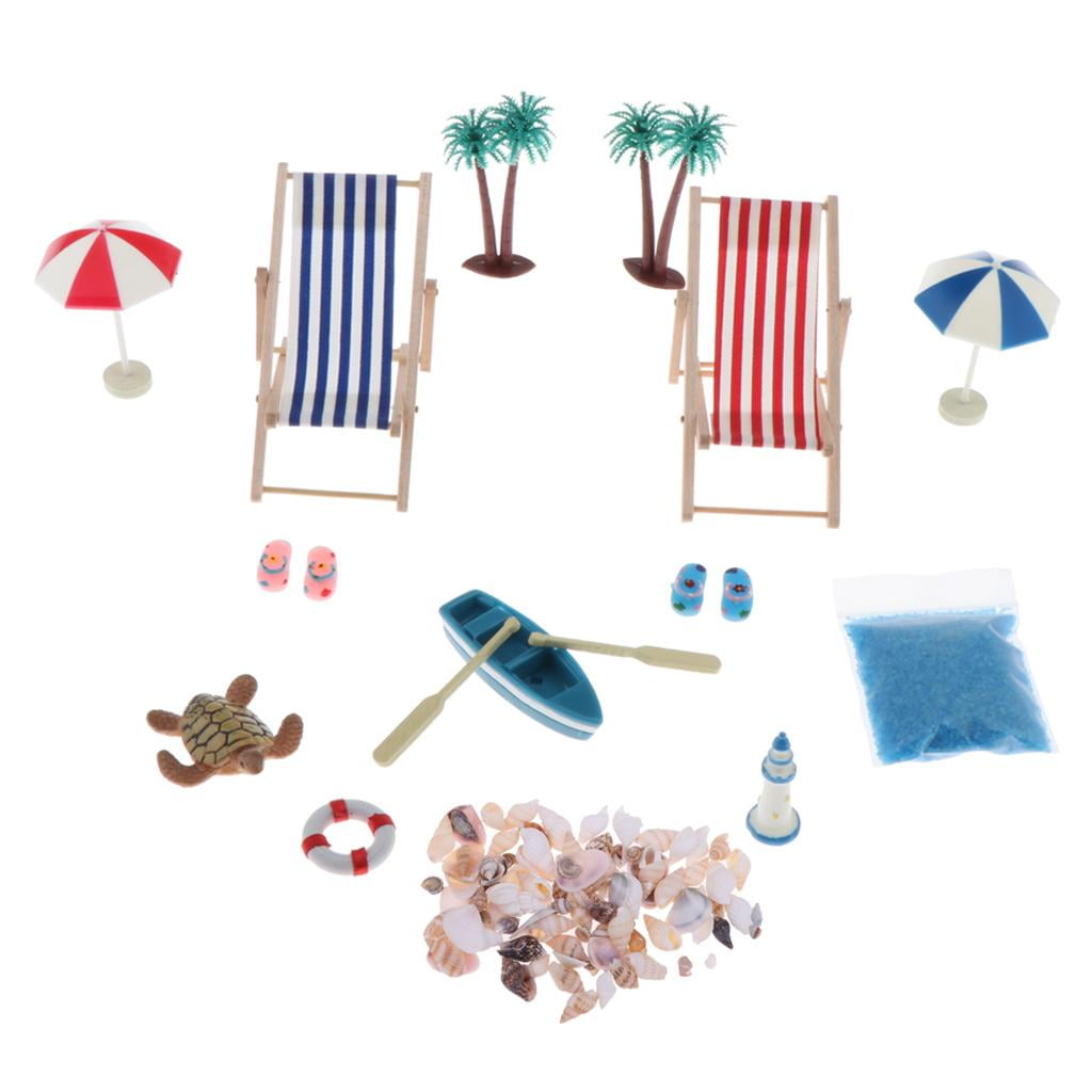 Dollhouse 1:12 Scale DIY House Miniature Beach Chair Playset Decor Accessory 