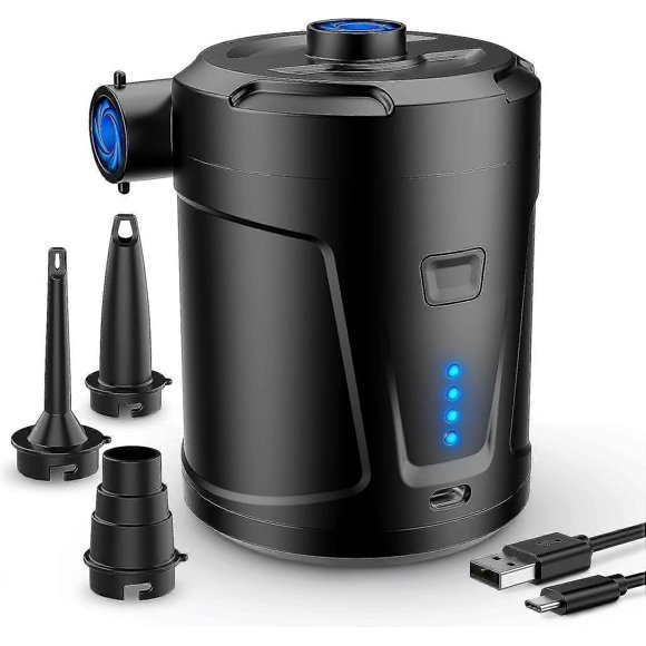 Pompe à Air Électrique, Pompe à Air Portable 5200mah avec Gonflage/dégonflage Rapide, Pompe Électrique Rechargeable avec 3 Buses pour Pataugeoire pour Enfants, Natation