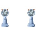 thumbnail image 3 of Ounissouiy Cargador USB eléctrico Mini ventilador Ventiladores de mano Base silenciosa de escritorio Refrigeración de verano para oficina Hogar Azul 2Conjunto, 3 of 6