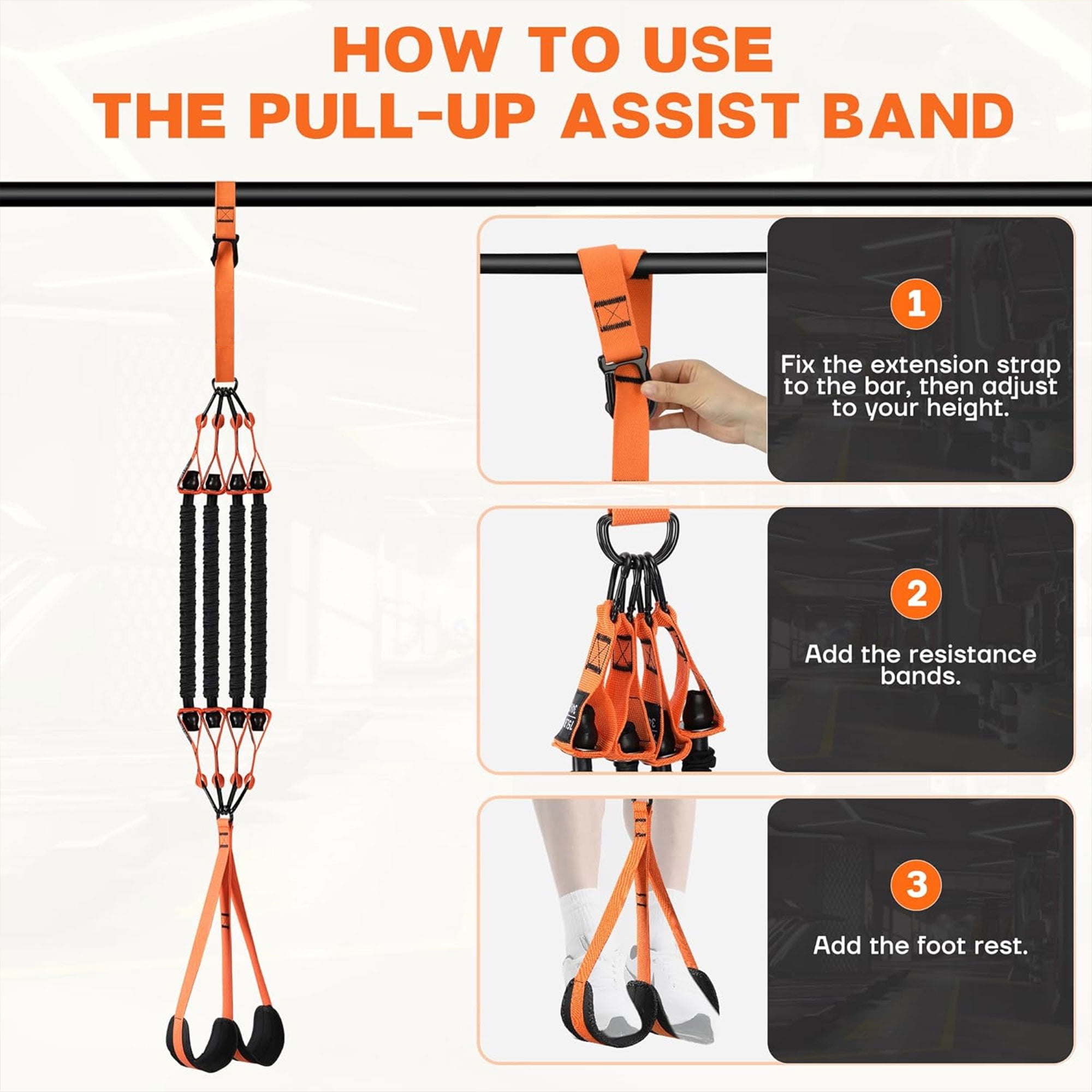 WQQQW Pull Up Assistance Bands 75-300lbs, Resistance Band for Pull Up Bar Bands