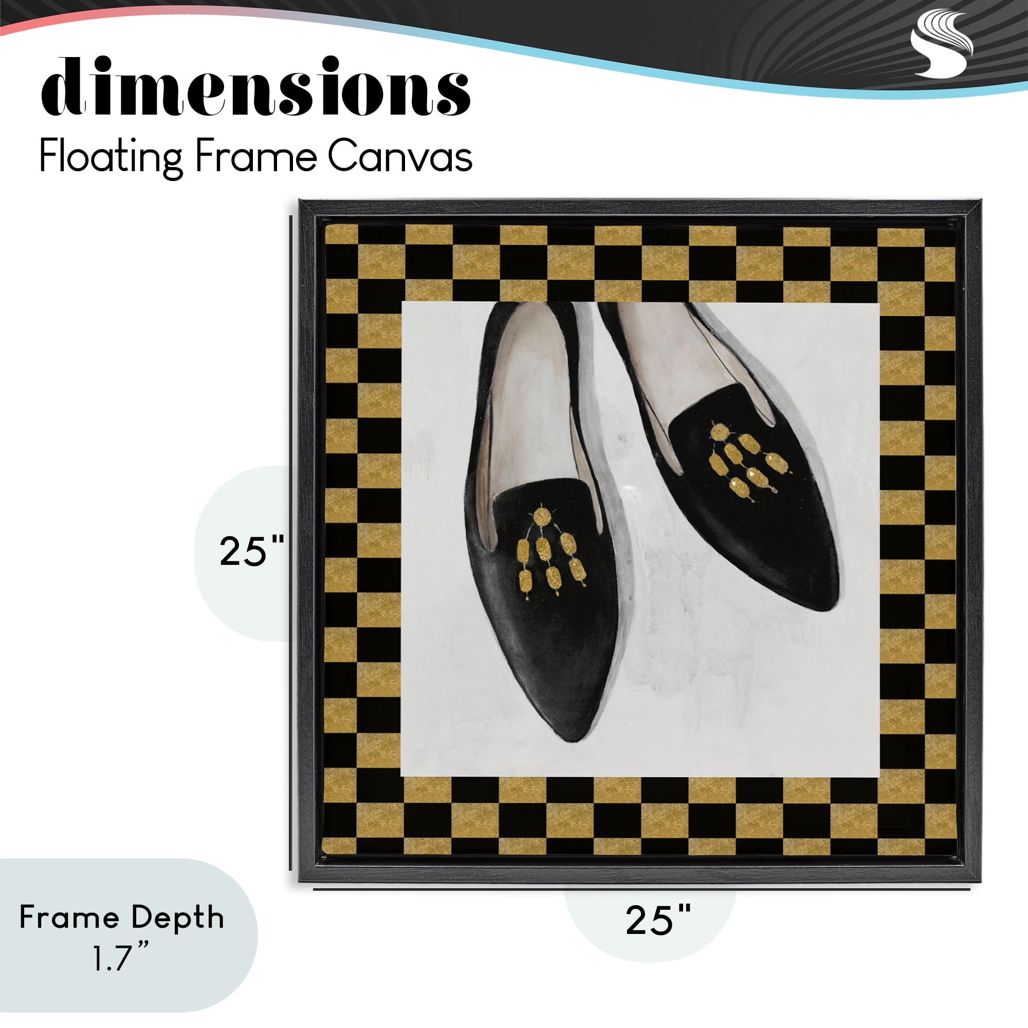Stupell Industries Luxe Black Flats Black Framed Floater Canvas Wall Art, design by Lorenzo Collective