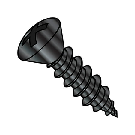 

10-16X3/4 Phillips Oval Self Tapping Screw Type A B Fully Threaded Black Oxide (Pack Qty 6 000) BC-1012ABPOB