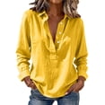 thumbnail image 2 of Mifsaly Linen Long Sleeve Shirt Women Collared Button Down Oversized Shirts Lightweight Casual Summer Beach Office Work Outfits 2026 S, 2 of 7
