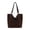 Coffee, variant on Faux Suede Shoulder Bag, Rivet Handheld Tote Bag, Large Capacity Shoulder Bag for Shopping Work School (Black)