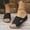 Black, variant on Leather Open toe Slide Sandals for Women, Wedge Heel Platform Mules, Comfortable Casual Shoes for Beach, Pool, And Daily Wear Light Blue 36