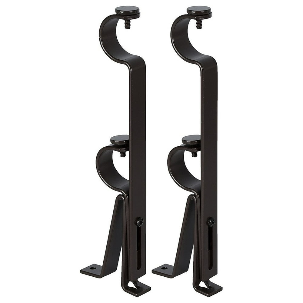 Urbanest Adjustable Double Rod Bracket, Up to 1 1/8", Bronze, Set of 2