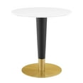 thumbnail image 1 of Dining Table, Round, Wood, Metal Steel, Gold White, Modern Contemporary Urban Design, Kitchen Room Cafe Bistro Restaurant Hospitality, 1 of 5