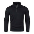 thumbnail image 3 of SHTXOZHI Mens Quarter-Zip Pullover Sweaters Casual Mock Neck Long Sleeve Knitted Sweaters, 3 of 5
