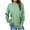 Mint Green, variant on LEAVINGSUO Ladies Fashion New T-Shirt Plus Size Women's Fashion Winter Solid Round-Neck Pullover Long Sleeve Tops Blouse