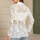 thumbnail image 4 of Cárdigan de moda para mujer, cuello alto, manga larga, informal, camiseta, blusa lisa, traje de encaje, cárdigan, abrigo para mujer, 4 of 8