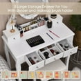 thumbnail image 5 of Gymax Vanity Table Set Makeup Dressing Table with10 Light Bulbs and Touch Switch, White, 5 of 10