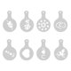 thumbnail image 1 of Injueey 8 Uds plantillas de decoración de café molde de impresión de flores plantilla de plástico para cupcakes pastel Chocolate 8 patrones de Juegos de servir café y té Injueey HA003199-00, 1 of 6