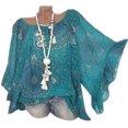 thumbnail image 1 of Camiseta de mujer Jumpingount con estampado digital bohemio azul XXL, 1 of 3