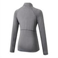 thumbnail image 2 of Women's Zipper Workout Long Sleeve Shirts, Yoga Running Tops Quarter Zip Pullover Exercise T-Shirts, Gray, XL, 2 of 5