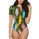 thumbnail image 1 of Balery colorful Easter eggs Body de cuello redondo de manga corta para mujer Tops de manga corta Tops básicos-XX-Large, 1 of 7