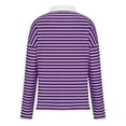 thumbnail image 4 of LYXSSBYX Sweatshirts for Women Loose Fit Womens Striped Long Sleeve Shirts Casual V Neck Tunic Tops Oversized Pullover Blouses Fall Shirt, 4 of 6
