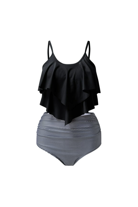 Womens Clearance Bikini with Chest Pad without Steel Support Strap Split Swimsuit Beach Two Piece Set Gray