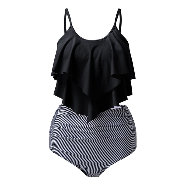 Bikini de Mujer Con Almohadilla en El Pecho Sin Correa de Soporte de Acero Traje de Baño Dividido Playa Conjunto de Dos Piezas Odeerbi ODB119001