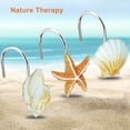 thumbnail image 2 of 12PCS Shower Curtain Hooks Rings for Bathroom, Fashion Ocean Beach Theme Home Decor Shower Curtain Hooks (Seashell: Light Brown, Starfish: Tan, Conch: Light Brown), 2 of 14