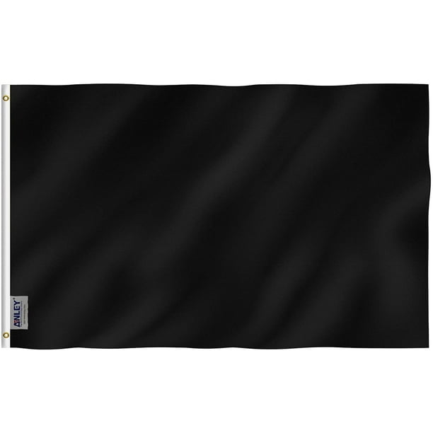 ANLEY Fly Breeze 3x5 Foot Solid Black Flag Plain Black Flags