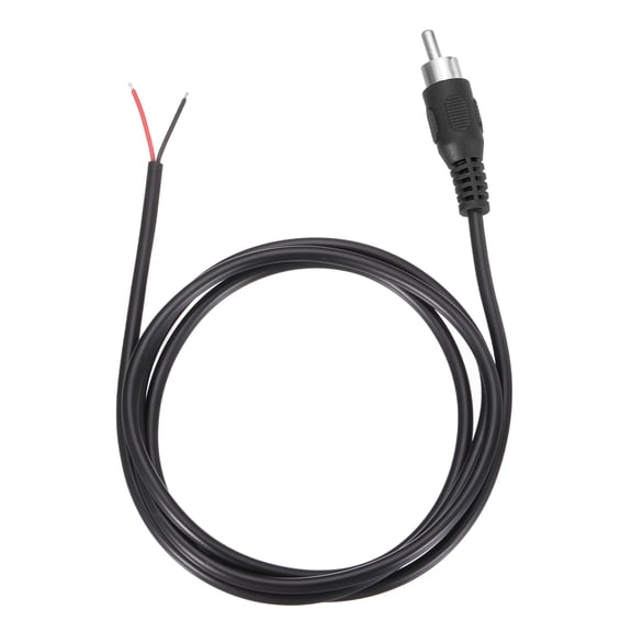 3.3FT RCA to Bare Wire Speaker Cable, 22AWG Replacement Black RCA Male Plug to Open End Pigtail Audio Cable Connector Adapter for Amplifier, Home Audio Speakers