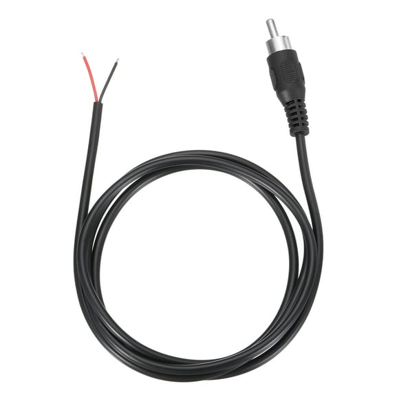3.3FT RCA to Bare Wire Speaker Cable, 22AWG Replacement Black RCA Male Plug to Open End Pigtail Audio Cable Connector Adapter for Amplifier, Home Audio Speakers