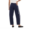 thumbnail image 4 of Forever 21 Women's Barrel Leg Fleece Jogger with Side Stripe, Navy, XS-XL, 4 of 6