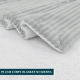 thumbnail image 3 of PAVILIA Reversible Sherpa Fleece Throw Blanket Light Grey, Plush Flannel Throw, Ultra Soft Warm Ribbed Microfiber Blanket for Sofa Couch Bed, Luxury Thick Striped Blanket, Light Grey, 50x60, 3 of 7