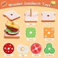 thumbnail image 7 of Pajojoqa Wooden Sandwich Stacking Toys Montessori Kitchen Play Food Preschool Back to School Learning Gift for Toddlers Boys Girls, 7 of 7