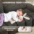 thumbnail image 5 of 90.2" 4-Seater Convertible Sleeper Sofa - Teddy Fabric Comfy Couch with Storage, King Size 3-in-1 Sofa Bed for Home Office,Black, 5 of 15