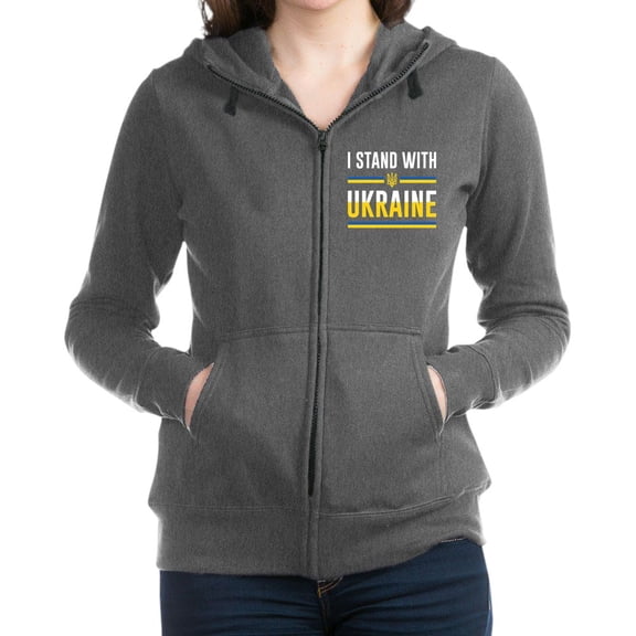 CafePress - I Stand With Ukraine Women's Zip Up Hoodie - Women's Zip Hoodie