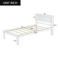 thumbnail image 3 of Twin Size Bed Frame with Headboard,Wood Bed Frame with Slat Support,No Box Spring Needed,White, 3 of 7