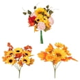 thumbnail image 5 of Fall Artificial Flower Bouquets, Autumn Floral Arrangements with Sunflowers, Thanksgiving Table Centerpiece Flowers, Harvest Artificial Sunflower & Roses, Fall Wedding Bouquets,16.93 in,A2#C, 5 of 6