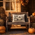 thumbnail image 5 of SLYNSHome Fall Throw Pillow Cover Black Sketch Pumpkin Leaf Print Linen Textured Decorative Lumbar Cushion Case For Sofa Couch Porch Halloween Thanksgiving Home Decor, 5 of 6