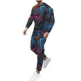 thumbnail image 2 of Wavsuf Sweatsuits 2pcs Sets Mens Jogger Set Long New Motion Shirt Sweatshirt and Sweatpants Blue Size 4XL, 2 of 5