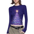 thumbnail image 2 of FDGIU 2025 Women's Funny Christmas Shirt - Long Sleeve Crew Neck Tunic Top, Cute Holiday Print for Party & Family Gathering, 2 of 6