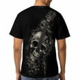 thumbnail image 5 of LAOLIUSN Men's 3D Skull Graphic T Shirt, All Over Print Short Sleeve Crewneck Tee, 88% Polyester 12% Spandex, Casual Novelty Streetwear Tops, S-4XL, 5 of 7