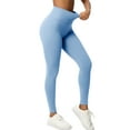 thumbnail image 7 of ZHYou Workout Leggings for Women Tummy Control Kintted Butt Lifting Yoga Pants Seamless Compression Yoga Pants,Light Blue,Size L, 7 of 7