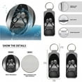 thumbnail image 5 of Jeiento Black Paw Print Car Accessories Full Set Auto Seat Covers Floor Mats Steering Wheel Cover Armrest Cover Safety Belt Pad Cup Coasters Keychains 17 Pack Universal Fit for Most Vehicles, 5 of 7