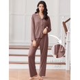 thumbnail image 2 of Ekouaer Women Pajamas Set Long Sleeve Sleepwear Button Down Pjs Soft 2 Piece Loungewear with Long Pants, 2 of 6