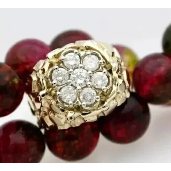 Men's 2Ct Round Cut Simulated Diamond Cluster Wedding Ring 14K Yellow Gold Plated 925 Sterling Silver