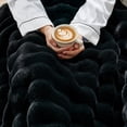 thumbnail image 4 of Home Soft Things Bubble Textured Faux Fur Throw Blanket, Cozy & Reversible, 50x60", Black, 4 of 8