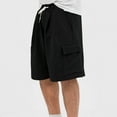 thumbnail image 3 of Jjayotai Mens George Shorts, Men Fashion Solid Color Loose Comfortable Drawstring Cargo Shorts, Shorts Men, 3 of 7