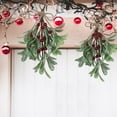 thumbnail image 2 of HCTSHG Christmas Mistletoe Decor, Xmas Mistletoe Hanging Ornament with Bow, Artificial Red Berry Mistletoe Decorations Glitter Christmas Tree Accessories Mistletoe Kissing Ball, 2 of 6