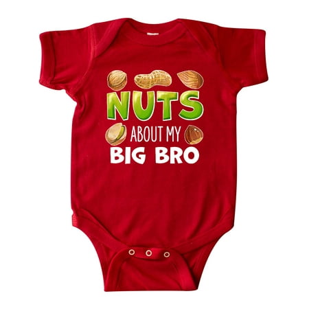 

Inktastic Nuts About My Big Bro Peanut Almond Pistachio Gift Baby Boy or Baby Girl Bodysuit