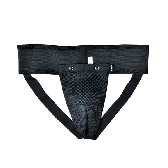 Fadi Sports Woven Male Groin Protective Guard With Removable Cup - Black XXS