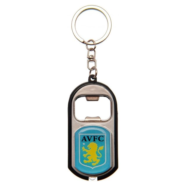 Aston Villa - Llavero Abrebotellas y Linterna (Azul/Amarillo)
