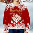 thumbnail image 2 of toraway Chandails en Molleton Sans Capuche à Fermeture Éclair pour Hommes Hiver Col Rond Décontracté Manches Longues Imprimé Flocon de Neige TTTG, 2 of 4