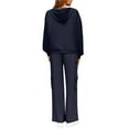 thumbnail image 3 of Huankd 2 Piece Lounge Sweat Sets Plus Size Fall Fashion Matching Sweatsuits Wide Leg Pants Travel Outfit Winter Clothes Navy XL, 3 of 4